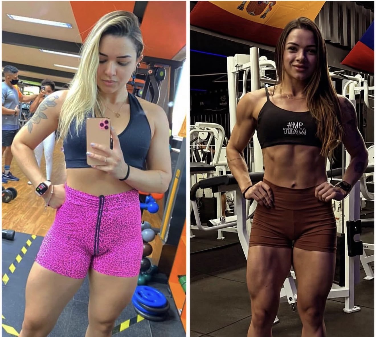 Antes e depois de transformação corporal com acompanhamento nutricional